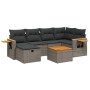 Set de sofás de jardín 7 piezas con cojines ratán PE gris de , Conjuntos de jardín - Ref: Foro24-3265526, Precio: 412,92 €, D...