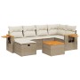 Set sofás de jardín 7 piezas y cojines ratán sintético beige de , Conjuntos de jardín - Ref: Foro24-3265524, Precio: 499,14 €...