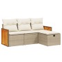Juego de sofás jardín con cojines 4 pzas ratán sintético beige de , Conjuntos de jardín - Ref: Foro24-3265706, Precio: 252,33...