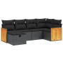 Set de sofás de jardín 6 piezas y cojines ratán sintético negro de , Conjuntos de jardín - Ref: Foro24-3265731, Precio: 387,5...