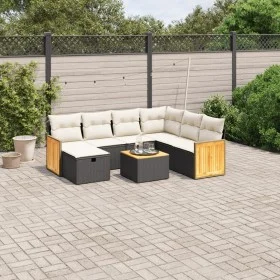 Set de sofás de jardín 8 piezas y cojines ratán sintético negro de , Conjuntos de jardín - Ref: Foro24-3265767, Precio: 460,0...