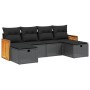 Set de sofás de jardín 6 piezas y cojines ratán sintético negro de , Conjuntos de jardín - Ref: Foro24-3265773, Precio: 358,4...