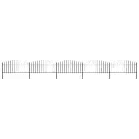 Garden fence with black steel spearheads (0.5-0.75)x8.5m by vidaXL, fence panels - Ref: Foro24-277707, Price: 280,27 €, Disco...