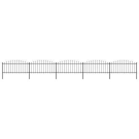 Gartenzaun mit Speerspitzen aus schwarzem Stahl (0,5–0,75) x 8,5 m von vidaXL, Zaunpaneele - Ref: Foro24-277707, Preis: 280,2...