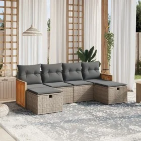 Set de muebles de jardín 6 pzas y cojines ratán sintético gris de , Conjuntos de jardín - Ref: Foro24-3265778, Precio: 354,66...