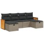 Set de muebles de jardín 6 pzas y cojines ratán sintético gris de , Conjuntos de jardín - Ref: Foro24-3265778, Precio: 341,49...