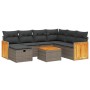 Set de sofás de jardín 8 pzas y cojines ratán sintético gris de , Conjuntos de jardín - Ref: Foro24-3265771, Precio: 463,30 €...