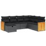 Set de comedor de jardín 7 pzas y cojines ratán sintético negro de , Conjuntos de jardín - Ref: Foro24-3265759, Precio: 445,9...