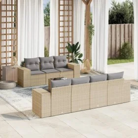 Juego de sofás de jardín con cojines beige 8 pzas ratán PE de , Sofás modulares de exterior - Ref: Foro24-3222328, Precio: 53...