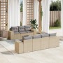 Juego de sofás de jardín con cojines beige 8 pzas ratán PE de , Sofás modulares de exterior - Ref: Foro24-3222328, Precio: 53...