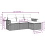 Set de sofás de jardín 4 pzas y cojines ratán sintético gris de , Conjuntos de jardín - Ref: Foro24-3220069, Precio: 243,23 €...