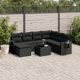 Set de sofás de jardín 8 piezas y cojines ratán sintético negro de , Conjuntos de jardín - Ref: Foro24-3220504, Precio: 486,4...