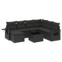 Set de sofás de jardín 8 piezas y cojines ratán sintético negro de , Conjuntos de jardín - Ref: Foro24-3220504, Precio: 486,4...