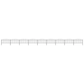 Garden fence with black steel spearhead (0.5-0.75)x15.3m by vidaXL, fence panels - Ref: Foro24-277711, Price: 468,39 €, Disco...