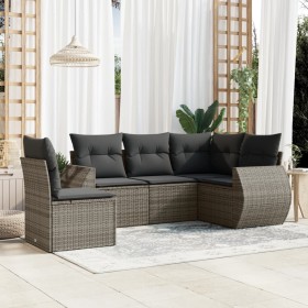 Juego de sofás jardín con cojines 5 pzas ratán sintético gris de , Conjuntos de jardín - Ref: Foro24-3221369, Precio: 337,09 ...