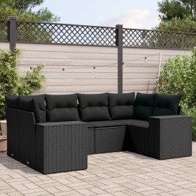 Set de sofás de jardín 6 piezas y cojines ratán sintético negro de , Conjuntos de jardín - Ref: Foro24-3222974, Precio: 439,1...