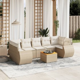 Juego de sofás de jardín con cojines beige 8 pzas ratán PE de , Conjuntos de jardín - Ref: Foro24-3224917, Precio: 567,13 €, ...