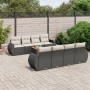 Set de sofás de jardín 8 piezas y cojines ratán sintético negro de , Conjuntos de jardín - Ref: Foro24-3224922, Precio: 535,1...
