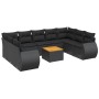 Set de sofás de jardín 10 pzas cojines ratán sintético negro de , Conjuntos de jardín - Ref: Foro24-3225145, Precio: 618,50 €...