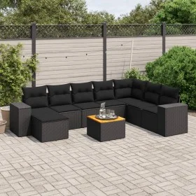 8-teiliges Gartensofa-Set und schwarze synthetische Rattankissen von , Gartensets - Ref: Foro24-3225579, Preis: 590,14 €, Rab...