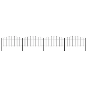 Garden fence with black steel spearheads (0.5-0.75)x6.8m by vidaXL, fence panels - Ref: Foro24-277706, Price: 189,51 €, Disco...