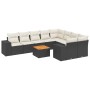 Set de sofás de jardín 10 pzas cojines ratán sintético negro de , Conjuntos de jardín - Ref: Foro24-3225601, Precio: 553,05 €...