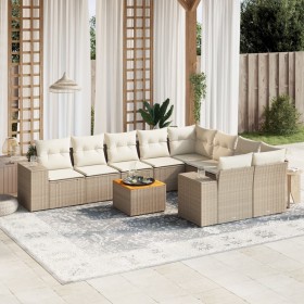 Juego de sofás jardín con cojines beige 10 pzas ratán sintético de , Conjuntos de jardín - Ref: Foro24-3225603, Precio: 652,1...