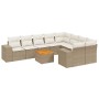 Juego de sofás jardín con cojines beige 10 pzas ratán sintético de , Conjuntos de jardín - Ref: Foro24-3225603, Precio: 652,1...