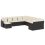 Set de sofás de jardín 11 pzas y cojines ratán sintético negro de , Conjuntos de jardín - Ref: Foro24-3226567, Precio: 577,38...