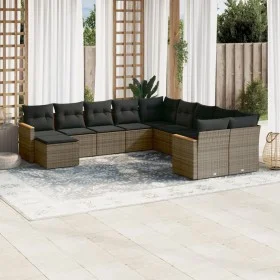 Set de sofás de jardín 11 pzas y cojines ratán sintético gris de , Conjuntos de jardín - Ref: Foro24-3226571, Precio: 626,24 ...
