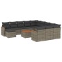Set sofás de jardín con cojines 13 piezas ratán sintético gris de , Conjuntos de jardín - Ref: Foro24-3226592, Precio: 758,61...