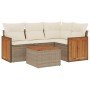 Juego de sofás jardín con cojines 5 pzas ratán sintético beige de , Conjuntos de jardín - Ref: Foro24-3227619, Precio: 318,75...