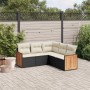 Set de muebles de jardín 5 pzas y cojines ratán sintético negro de , Conjuntos de jardín - Ref: Foro24-3227638, Precio: 309,6...