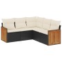 Set de muebles de jardín 5 pzas y cojines ratán sintético negro de , Conjuntos de jardín - Ref: Foro24-3227638, Precio: 309,6...