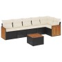 Set de comedor de jardín 7 pzas y cojines ratán sintético negro de , Conjuntos de jardín - Ref: Foro24-3227673, Precio: 385,9...