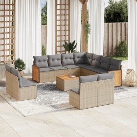 Set de sofás de jardín 12 pzas y cojines ratán sintético marrón de , Conjuntos de jardín - Ref: Foro24-3227774, Precio: 660,0...
