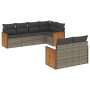 Set de sofás de jardín 7 piezas con cojines ratán PE gris de , Conjuntos de jardín - Ref: Foro24-3227824, Precio: 469,78 €, D...