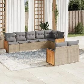 Juego de sofás de jardín con cojines beige 8 pzas ratán PE de , Conjuntos de jardín - Ref: Foro24-3227830, Precio: 562,06 €, ...