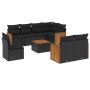 Set de sofás de jardín 8 piezas y cojines ratán sintético negro de , Conjuntos de jardín - Ref: Foro24-3227847, Precio: 571,8...