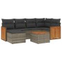 Set de sofás de jardín 7 piezas con cojines ratán PE gris de , Conjuntos de jardín - Ref: Foro24-3227866, Precio: 402,00 €, D...