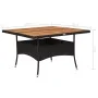 Mesa de comedor de jardín ratán sintético madera acacia negra de vidaXL, Mesas de jardín - Ref: Foro24-46187, Precio: 142,40 ...