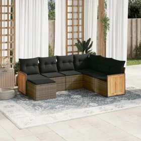 Set de sofás de jardín 7 piezas con cojines ratán PE gris de , Conjuntos de jardín - Ref: Foro24-3227887, Precio: 425,47 €, D...