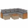 Juego de sofás de jardín con cojines beige 8 pzas ratán PE de , Conjuntos de jardín - Ref: Foro24-3227893, Precio: 460,53 €, ...