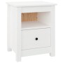 Mesita de noche madera maciza de pino blanco 40x35x49 cm de vidaXL, Mesitas de noche - Ref: Foro24-813711, Precio: 58,50 €, D...