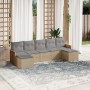 Set sofás de jardín 7 piezas y cojines ratán sintético beige de , Conjuntos de jardín - Ref: Foro24-3227914, Precio: 381,36 €...