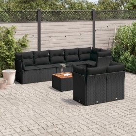 Set de sofás de jardín 8 piezas y cojines ratán sintético negro de , Conjuntos de jardín - Ref: Foro24-3256062, Precio: 620,4...