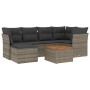 Set de sofás de jardín 7 piezas con cojines ratán PE gris de , Conjuntos de jardín - Ref: Foro24-3256081, Precio: 409,86 €, D...