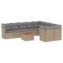 Juego de sofás jardín con cojines beige 10 pzas ratán sintético de , Conjuntos de jardín - Ref: Foro24-3256150, Precio: 640,4...