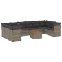 Set de sofás de jardín 11 pzas y cojines ratán sintético gris de , Conjuntos de jardín - Ref: Foro24-3256165, Precio: 617,29 ...