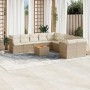Set de sofás de jardín 11pzas con cojines ratán sintético beige de , Conjuntos de jardín - Ref: Foro24-3256184, Precio: 679,4...